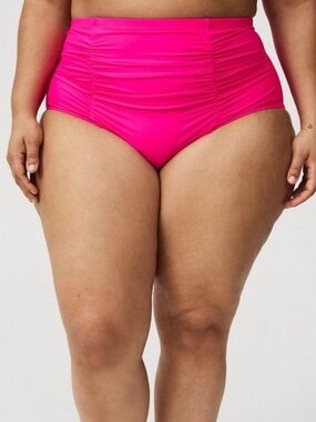 New 3x torrid Hot Pink glo High-Waist Ruched Bikini Bottom